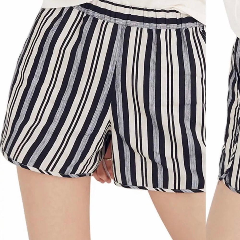 Madewell linen striped pull on shirt size small